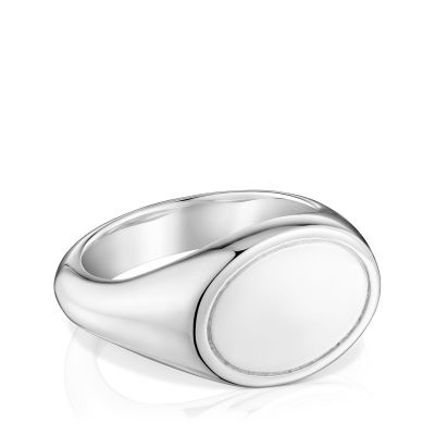 Imagen 2 del producto Anillo sello de plata 14 mm TOUS Basics