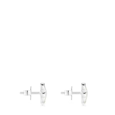 Imagen 2 del producto Aros oso de plata y nácar 10 mm Icon Color