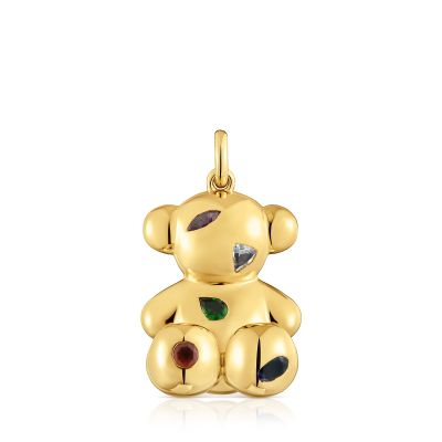 Colgante oso oro 18 kt sobre plata con gemas Bold Bear