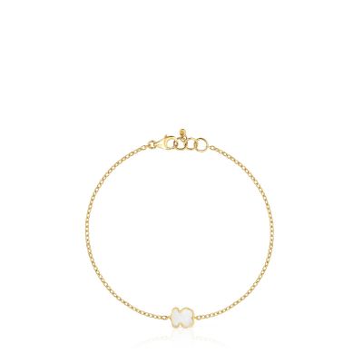 Imagen 2 del producto Pulsera cadena de oro 14 kt y nácar XXS