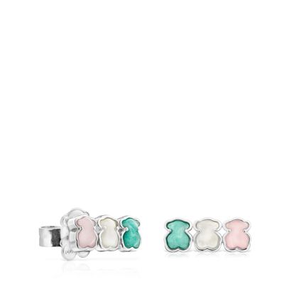 Imagen 1 del producto Aros Mini Color de plata con tres osos Tous