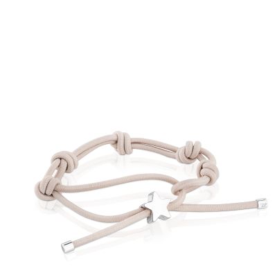 Pulsera elástica gris y estrella de plata Sweet Dolls
