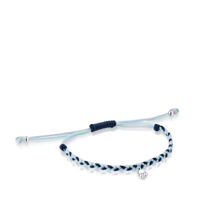 Imagen 1 del producto Pulsera oso de plata y nylon azul TOUS Motivos