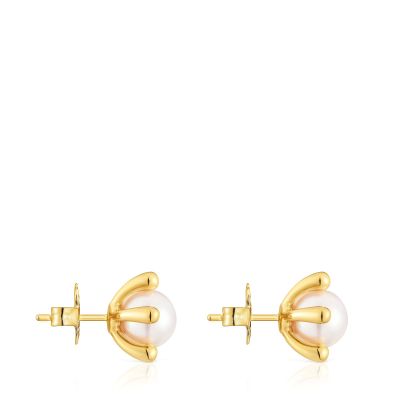 Imagen 2 del producto Arosbaño de oro 18 kt sobre plata y perlas cultivadas