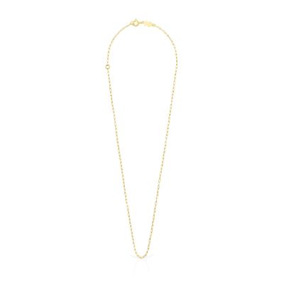 Imagen 2 del producto Gargantilla oro 18 kt, plata y anillas rectangulares 40 cm