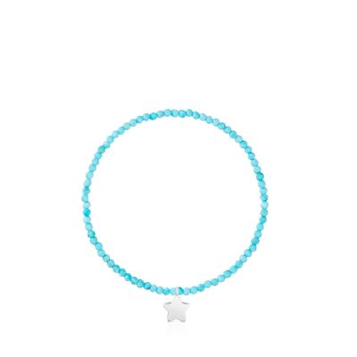 Imagen 2 del producto Pulsera elástica con magnesia azul y estrella de plata TOUS Motivos