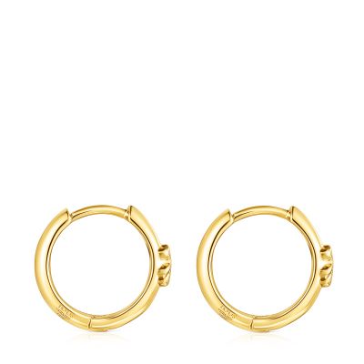 Imagen 2 del producto Pendientes aro oso con baño de oro 18 kt sobre plata