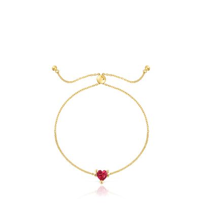 Imagen 2 del producto Pulsera cadena oro 18 kt, plata y rubí LGG Garden Of Love