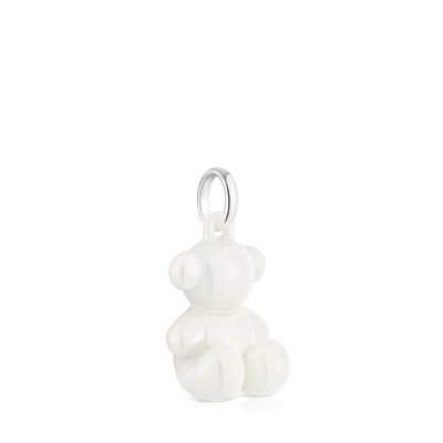 Imagen 2 del producto Colgante oso de plata y cerámica blanca Bold Bear