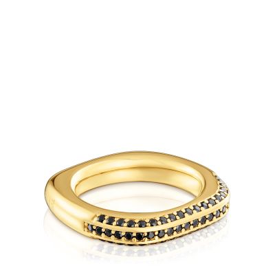 Imagen 2 del producto Anillo con baño de oro 18 kt sobre plata y espinelas Line