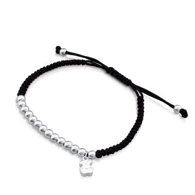 Imagen 2 del producto Pulsera Tous Hiper Micro de Plata y Cordón en color negro