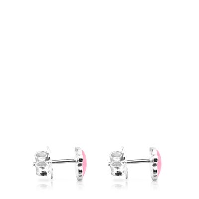 Imagen 2 del producto Aros Color de Plata con Cuarcita Rosa Tous