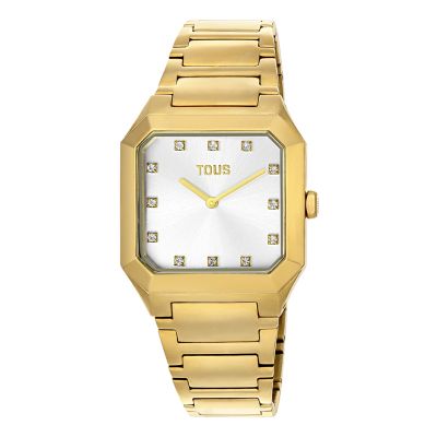 Reloj analógico brazalete de acero IPG dorado Karat Squared