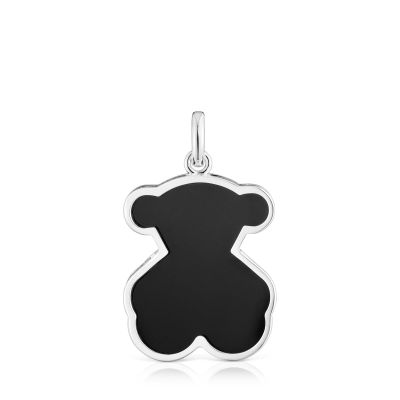 Colgante de plata y metacrilato negro Galaxy