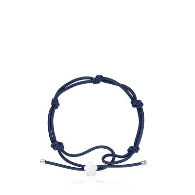 Imagen 2 del producto Pulsera elástica azul y flor de plata Sweet Dolls