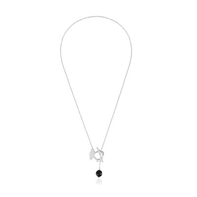 Imagen 2 del producto Collar corto oso de plata y ónix I-Bear