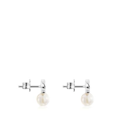 Imagen 2 del producto Aros oso de plata y perla cultivada de agua dulce 11 mm