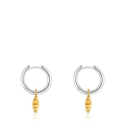 Imagen 2 del producto Aros de aro motivo oso bicolor Icon Metal