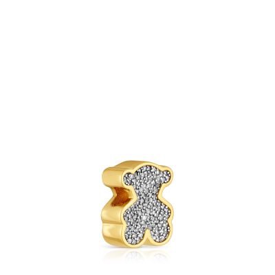 Imagen 2 del producto Charm oso con baño de oro 18 kt sobre plata y diamantes