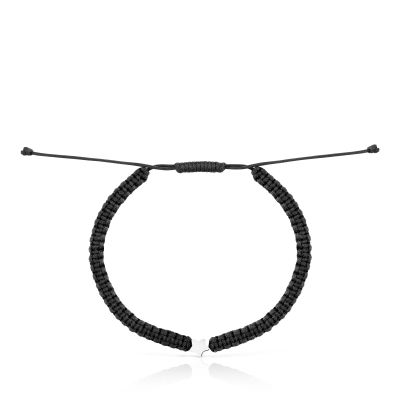 Imagen 2 del producto Pulsera estrella de plata y nylon negro TOUS Motivos