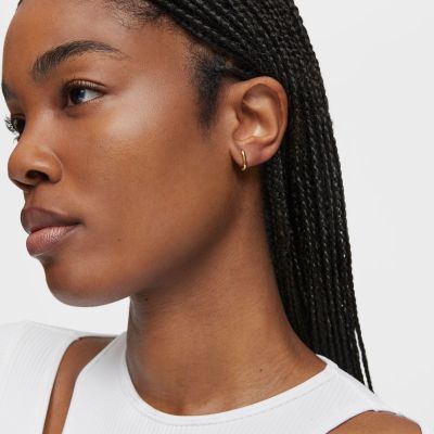 Imagen 2 del producto Aros cortos con baño de oro 18 kt sobre plata 12 mm