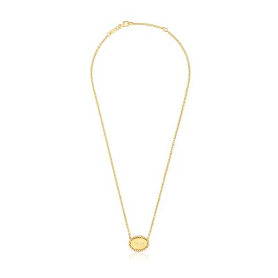 Imagen 2 del producto Collar corto con baño de oro 18 kt sobre plata placa Mama