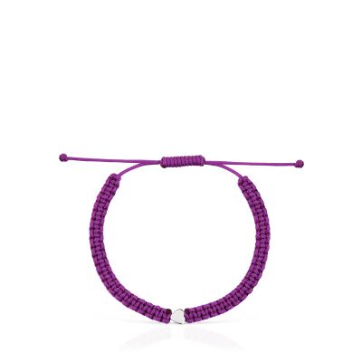 Imagen 2 del producto Pulsera flor de plata y nylon lila TOUS Motivos