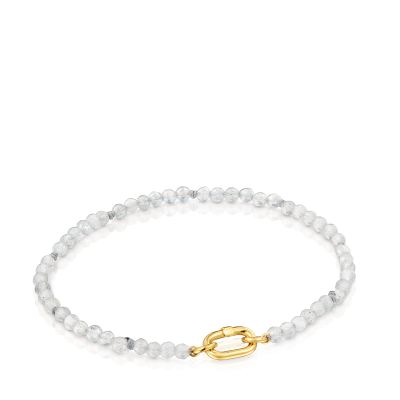 Pulsera de oro y labradorita Hold Oval