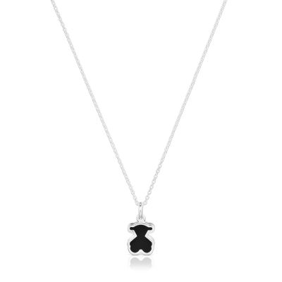 Imagen 1 del producto Collar de plata y metacrilato negro Galaxy