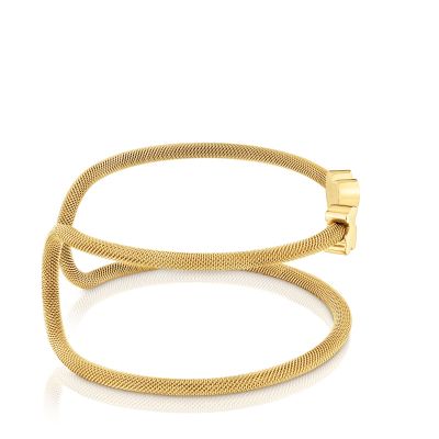 Imagen 2 del producto Pulsera esclava doble con baño de oro 18 kt sobre plata Icon Mesh