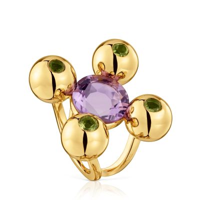 Anillo mediano con baño de oro sobre plata Sugar Party