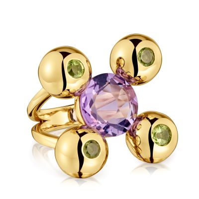 Imagen 2 del producto Anillo mediano con baño de oro sobre plata Sugar Party