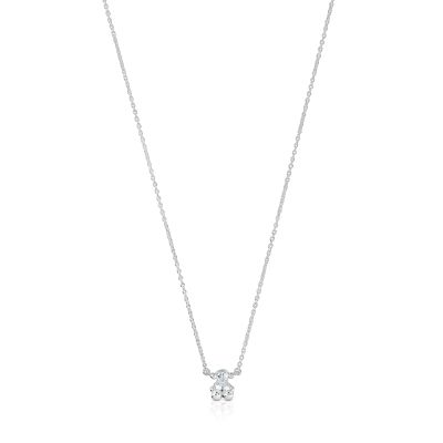 Collar corto oso plata y cuarzo cristal roca Color Bear