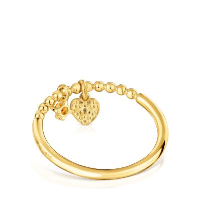 Imagen 2 del producto Anillo pequeño oro 18 kt sobre plata con granate naranja