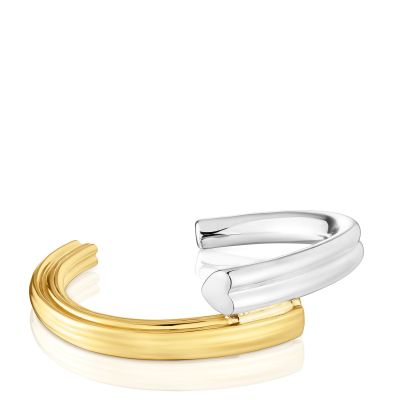 Imagen 1 del producto Pulsera esclava bicolor ancha con motivos oso y corazón