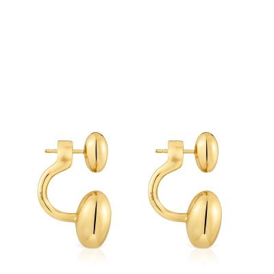 Imagen 2 del producto Pendientes cortos con baño de oro 18 kt sobre plata