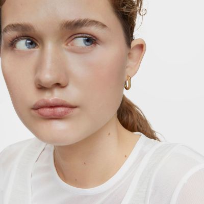 Imagen 2 del producto Aros cortos con baño de oro 18 kt sobre plata 18,2 mm