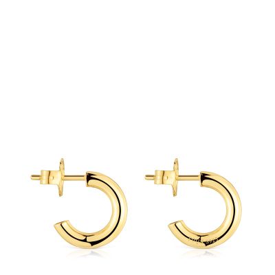 Imagen 2 del producto Pendientes aro cortos con baño de oro 18 kt sobre plata