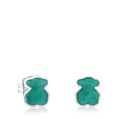 Pendientes New Color de Plata con Amazonita TOUS