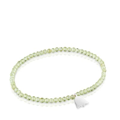 Pulsera elástica con peridoto y tulipán de plata TOUS Motivos