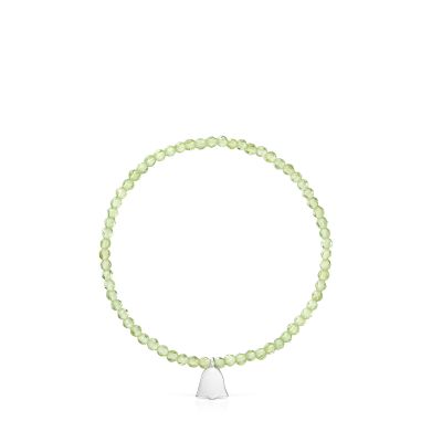 Imagen 2 del producto Pulsera elástica con peridoto y tulipán de plata TOUS Motivos