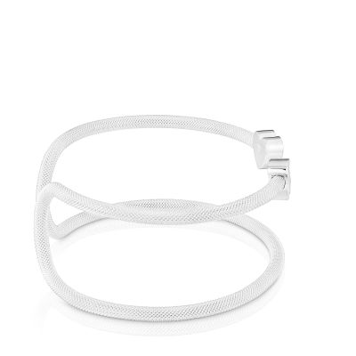Imagen 2 del producto Pulsera esclava doble de plata Icon Mesh
