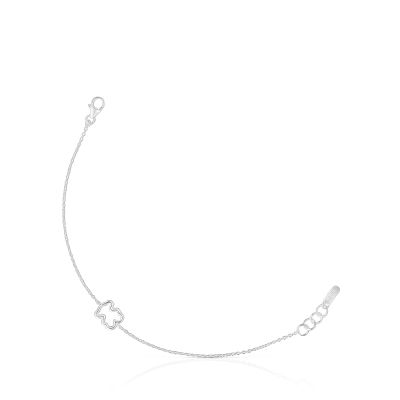 Pulsera cadena de plata y motivo oso New Silueta