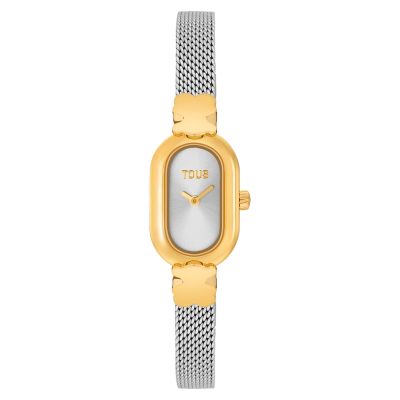 Reloj analógico joya con brazalete de acero y acero dorado Oval Icon
