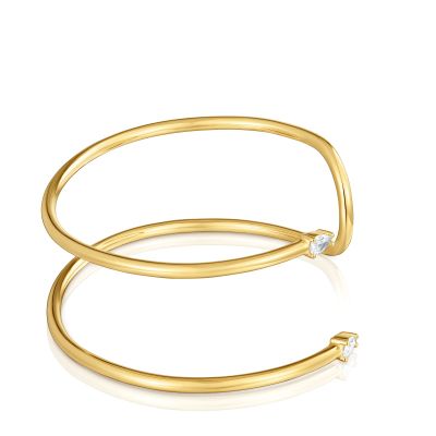 Imagen 2 del producto Pulsera esclava con baño de oro 18 kt sobre plata y diamantes creados en laboratorio Lio LGD