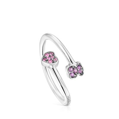 Anillo plata con motivos zafiros y amatistas New Motif Tous