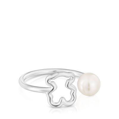 Imagen 2 del producto Anillo abierto de plata con perla cultivada New Silueta