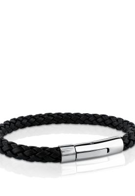 Pulsera Tous Man en acero y cuero trenzado