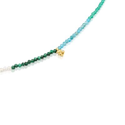 Imagen 2 del producto Collar corto con baño de oro 18 kt sobre plata y turmalinas