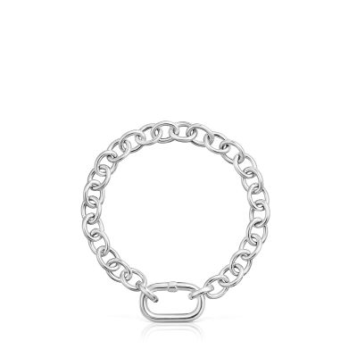 Imagen 2 del producto Pulsera cadena de plata y anilla Hold Oval